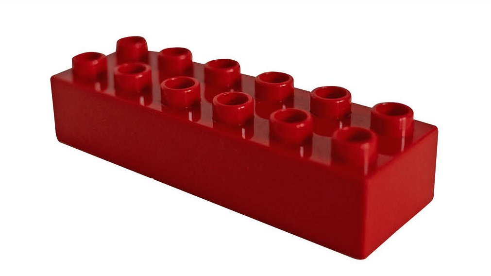 Ein roter Legostein